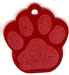 Red Dog Paw pet tag
